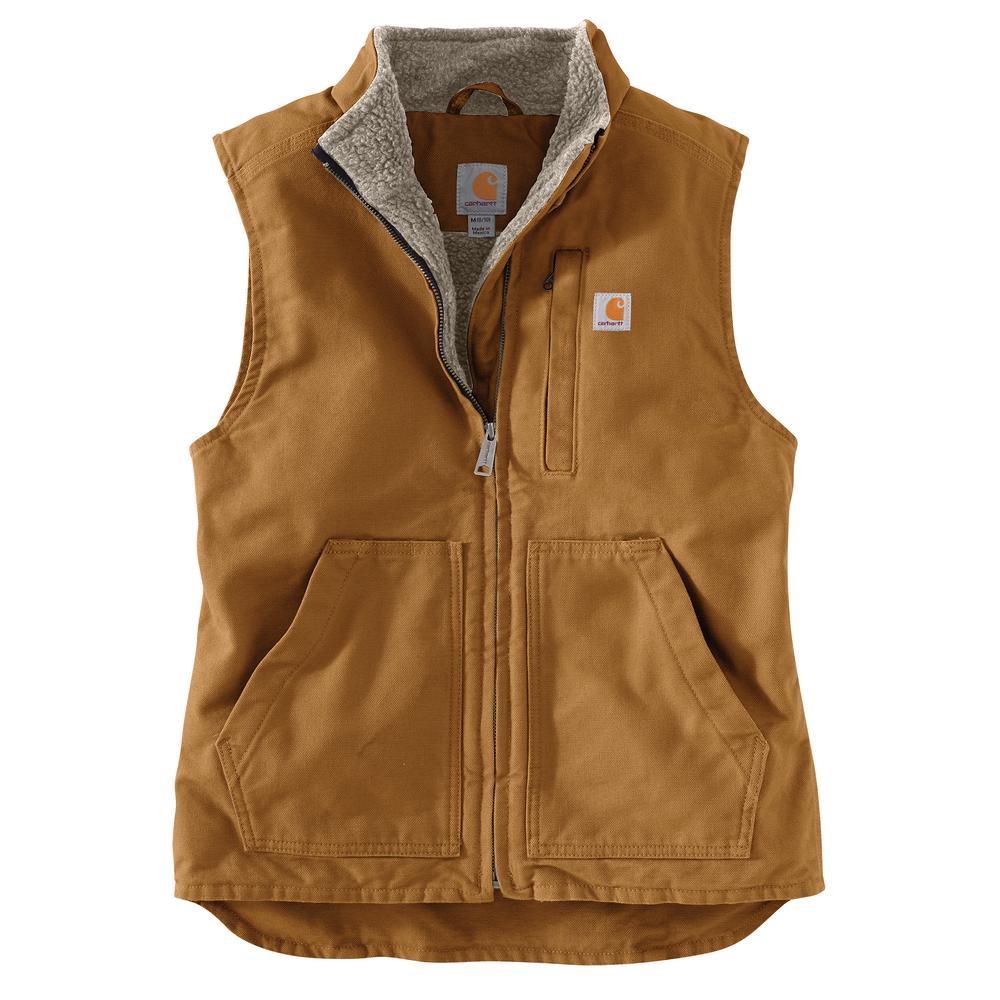 Carhartt Women's Loose Fit Washed Duck Sherpa Lined Mock Neck Vest – 104224