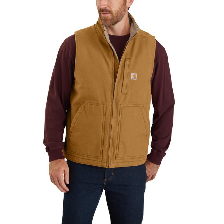 Carhartt Washed Duck Sherpa Lined Mock Neck Vest – 104277