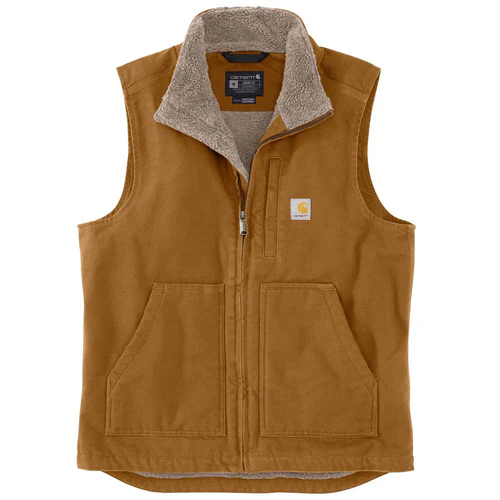 104277- Carhartt Washed Duck Sherpa Lined Mock Neck Vest (Stocked In Canada) - Image 3