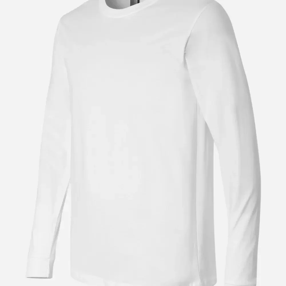 White long-sleeved t-shirt with crew neck
