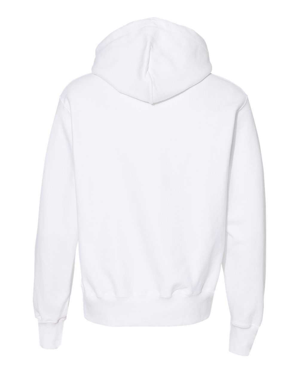 Plain white hoodie, back view