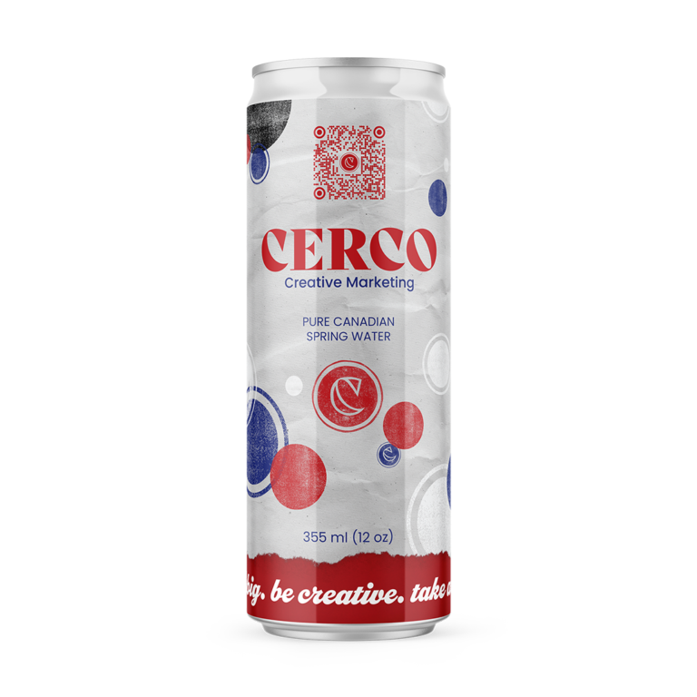 CERCO Creative Marketing pure Canadian spring water can 355 ml