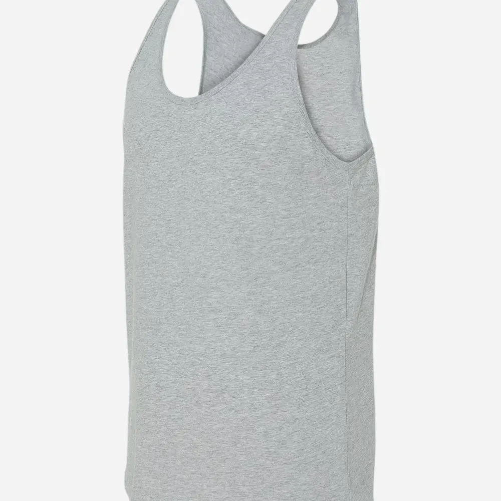 Grey heather cotton ribbed racerback tank top