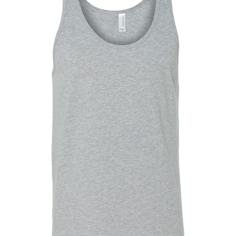 Grey sleeveless tank top with white tag