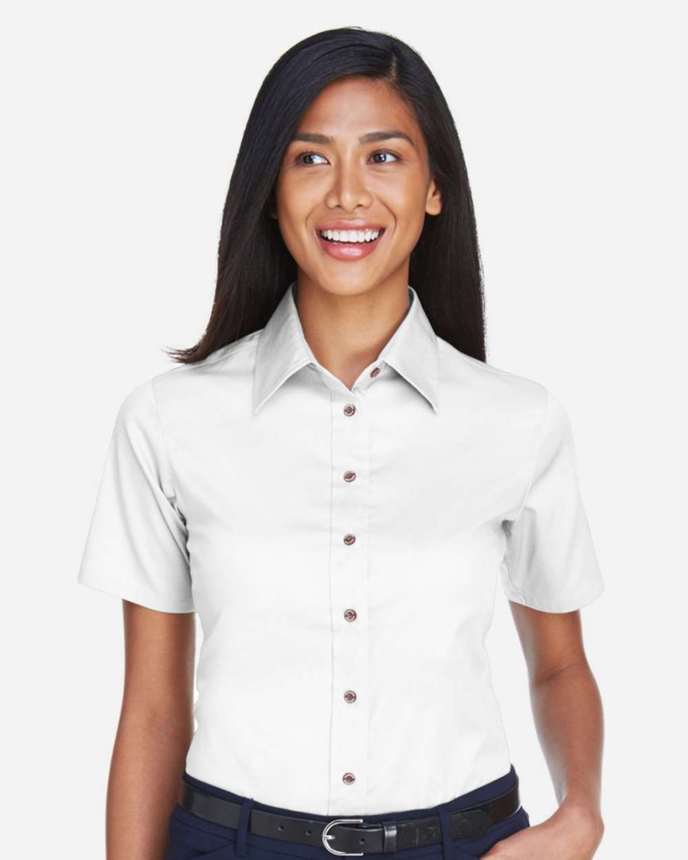 Women's Easy Blend™ Short Sleeve Twill Dress Shirt with Stain-Release - M500SW