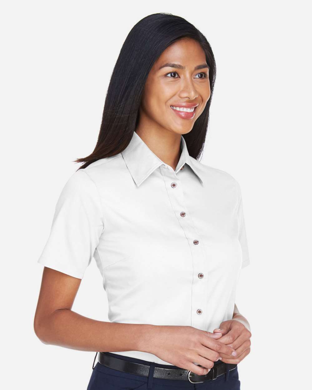 Women's Easy Blend™ Short Sleeve Twill Dress Shirt with Stain-Release - M500SW - Image 2