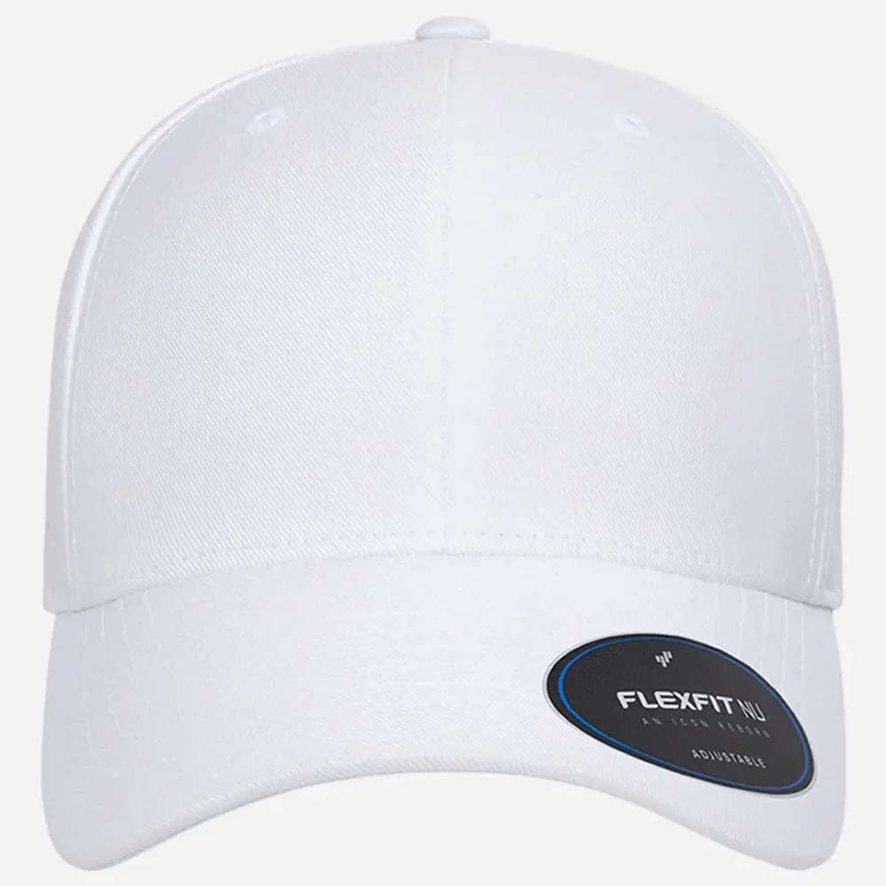 White Flexfit NU adjustable baseball cap