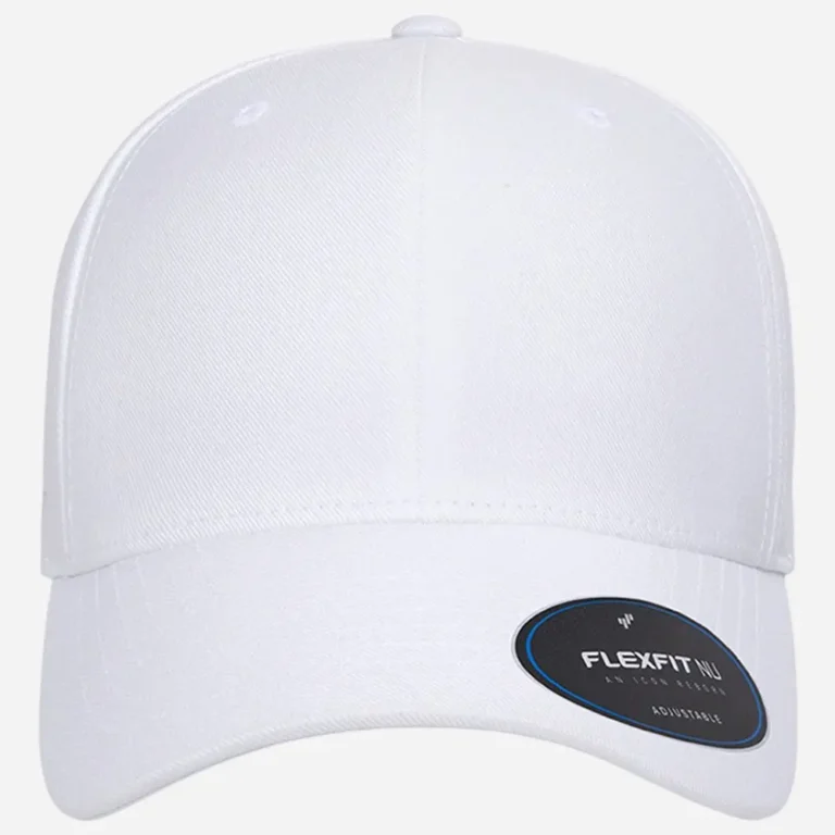 White Flexfit NU adjustable baseball cap