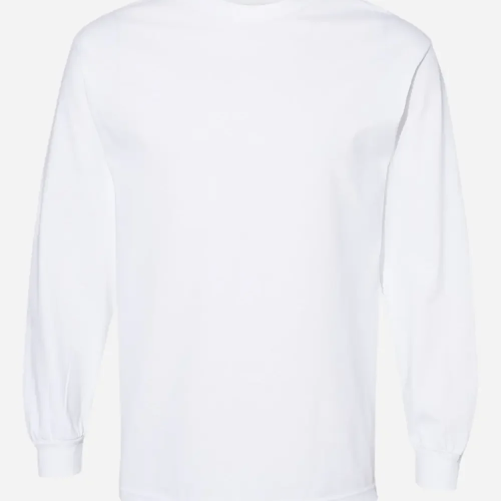 Plain white long-sleeved t-shirt