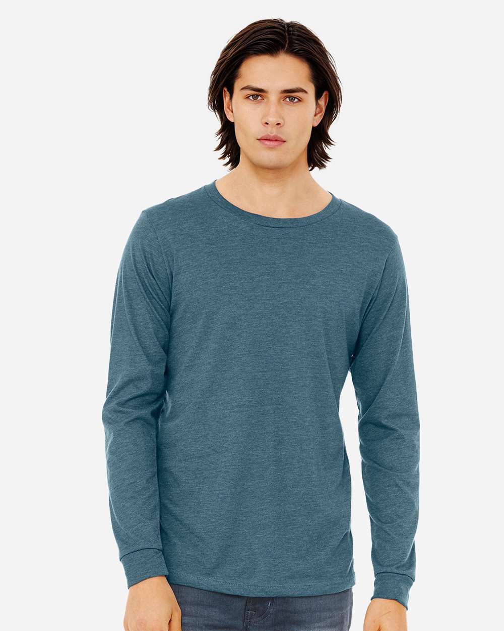 Heather CVC Long Sleeve Tee – 3501CVC – Heather Deep Teal