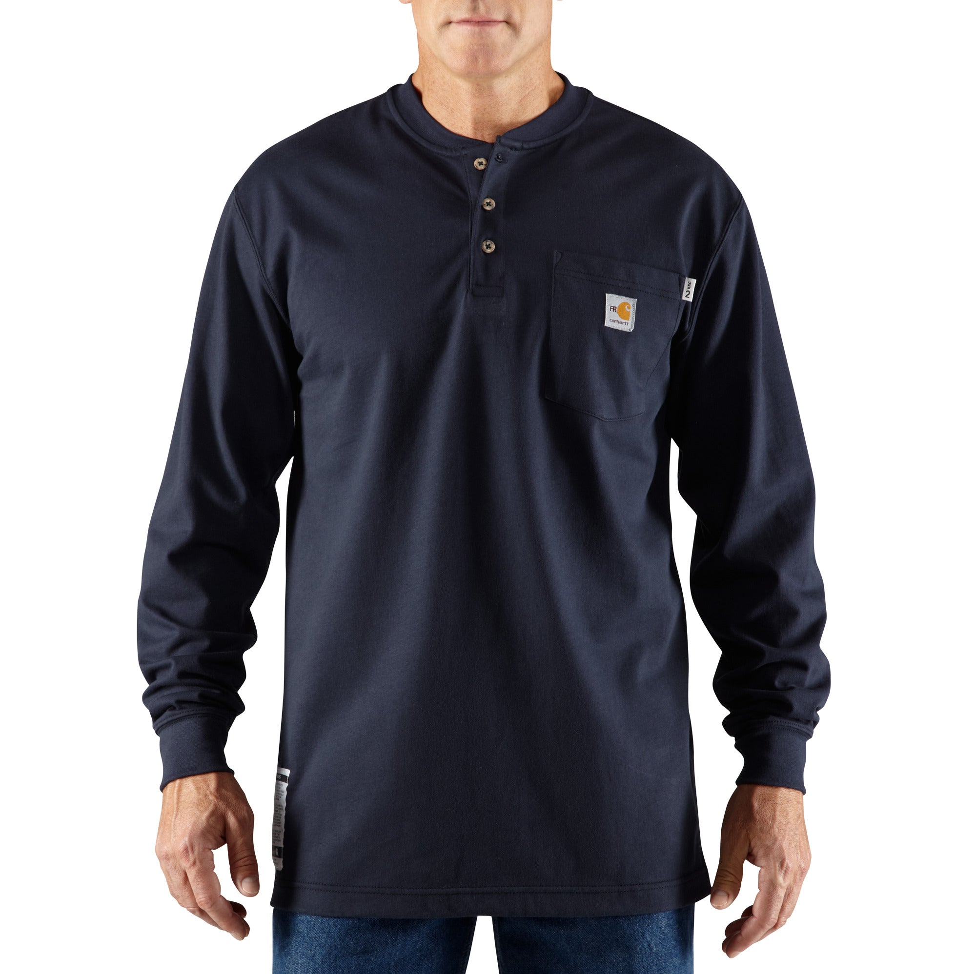 Carhartt FR Force Cotton Long-Sleeve Henley – 100237 – Dark Navy