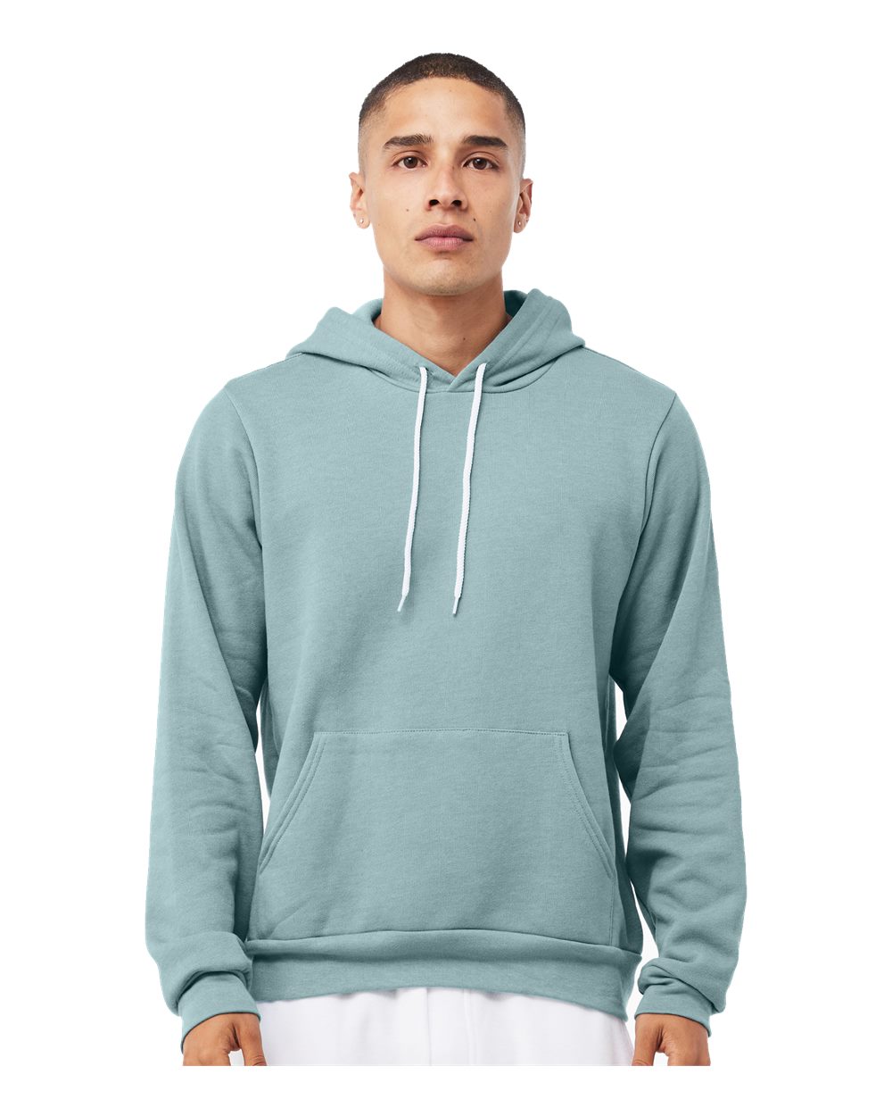 Unisex Sponge Fleece Hoodie Sweatshirt – 3719 – Heather Blue Lagoon