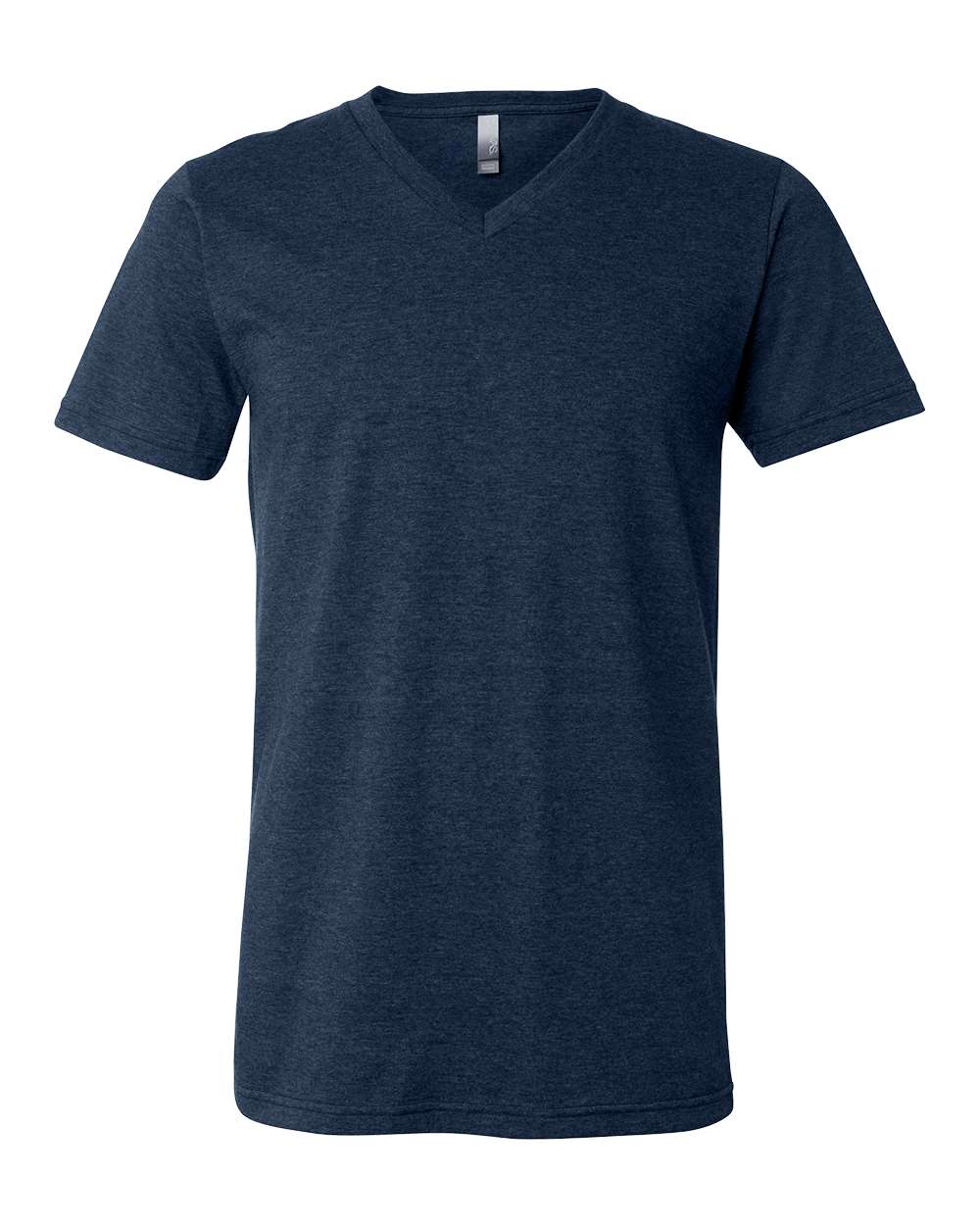 Unisex Heather CVC V-Neck Tee – 3005CVC – Heather Navy
