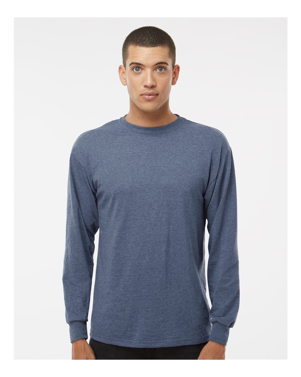Unisex Gold Soft Touch Long Sleeve T-Shirt – 4820 – Heather Navy