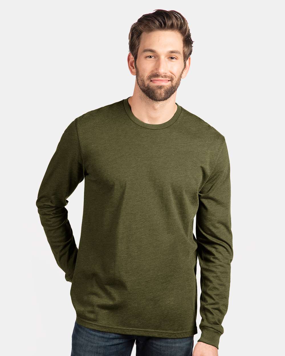 Unisex CVC Long Sleeve Tee – 6211 – Military Green