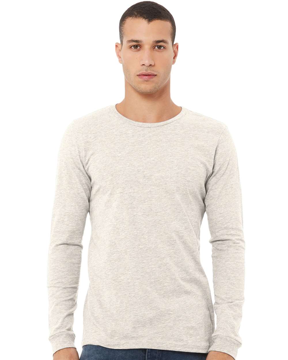 Unisex Triblend Long Sleeve Tee – 3513 – Oatmeal Triblend