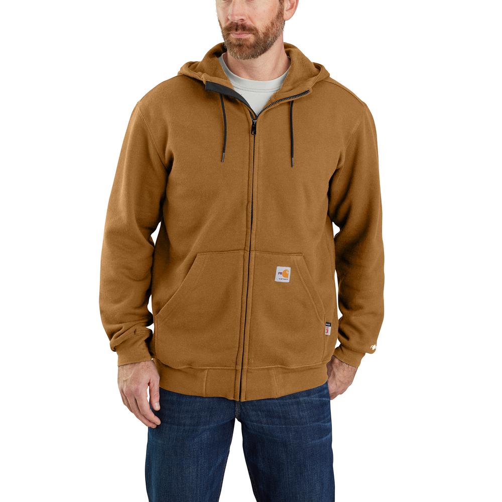 Carhartt Flame Resistant Force Original Fit Midweight Hooded Zip Front Sweatshirt – 104982 – Carhartt Brown