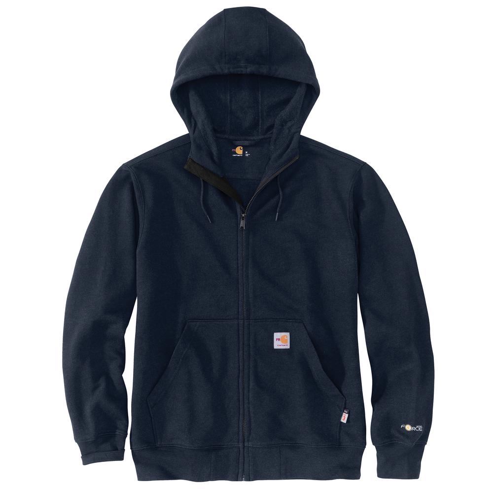 Carhartt Flame Resistant Force Original Fit Midweight Hooded Zip Front Sweatshirt – 104982 – Navy