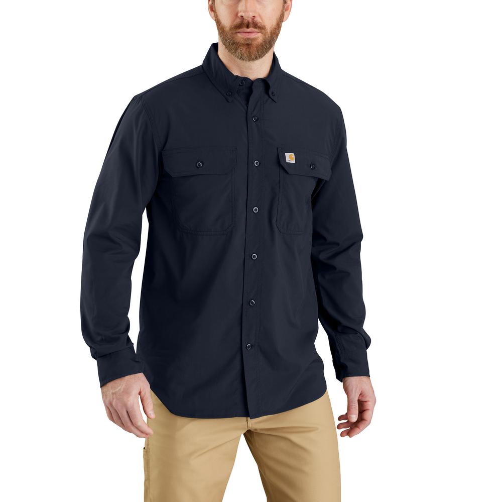 Carhartt Force Relaxed Fit Lightweight Long-Sleeve Button Down Shirt – 105291 – Navy