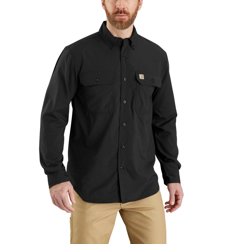 Carhartt Force Relaxed Fit Lightweight Long-Sleeve Button Down Shirt – 105291 – Black