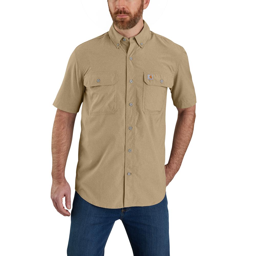 Carhartt Force Relaxed Fit Lightweight Short-Sleeve Button Down Shirt – 105292 – Dark Khaki
