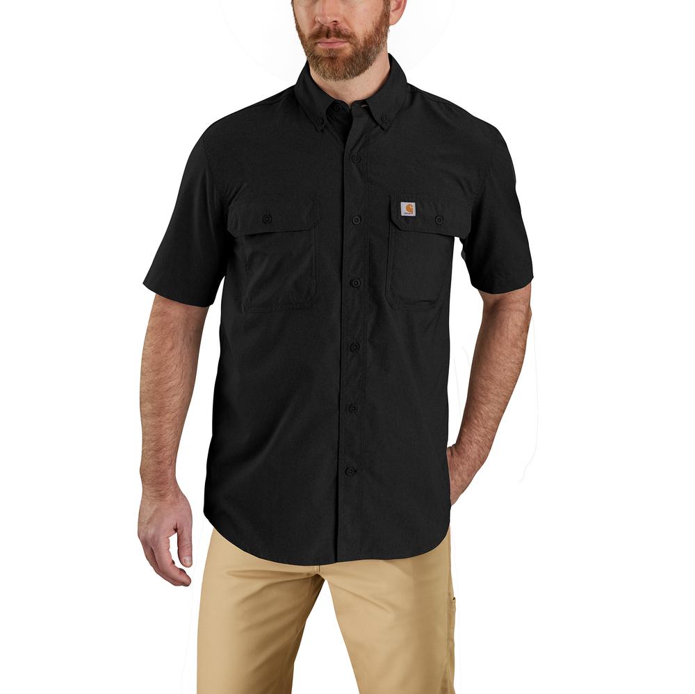 Carhartt Force Relaxed Fit Lightweight Short-Sleeve Button Down Shirt – 105292 – Black