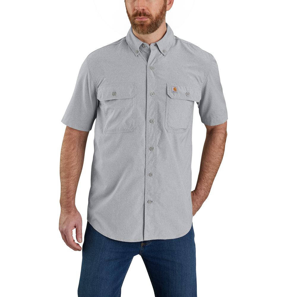 Carhartt Force Relaxed Fit Lightweight Short-Sleeve Button Down Shirt – 105292 – Steel