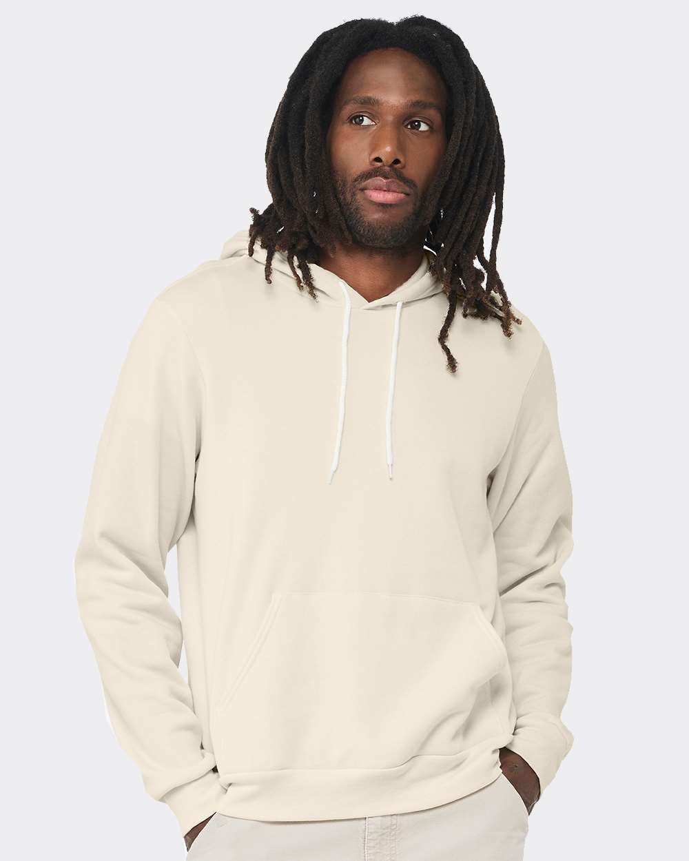 Unisex Sponge Fleece Hoodie Sweatshirt – 3719 – Natural
