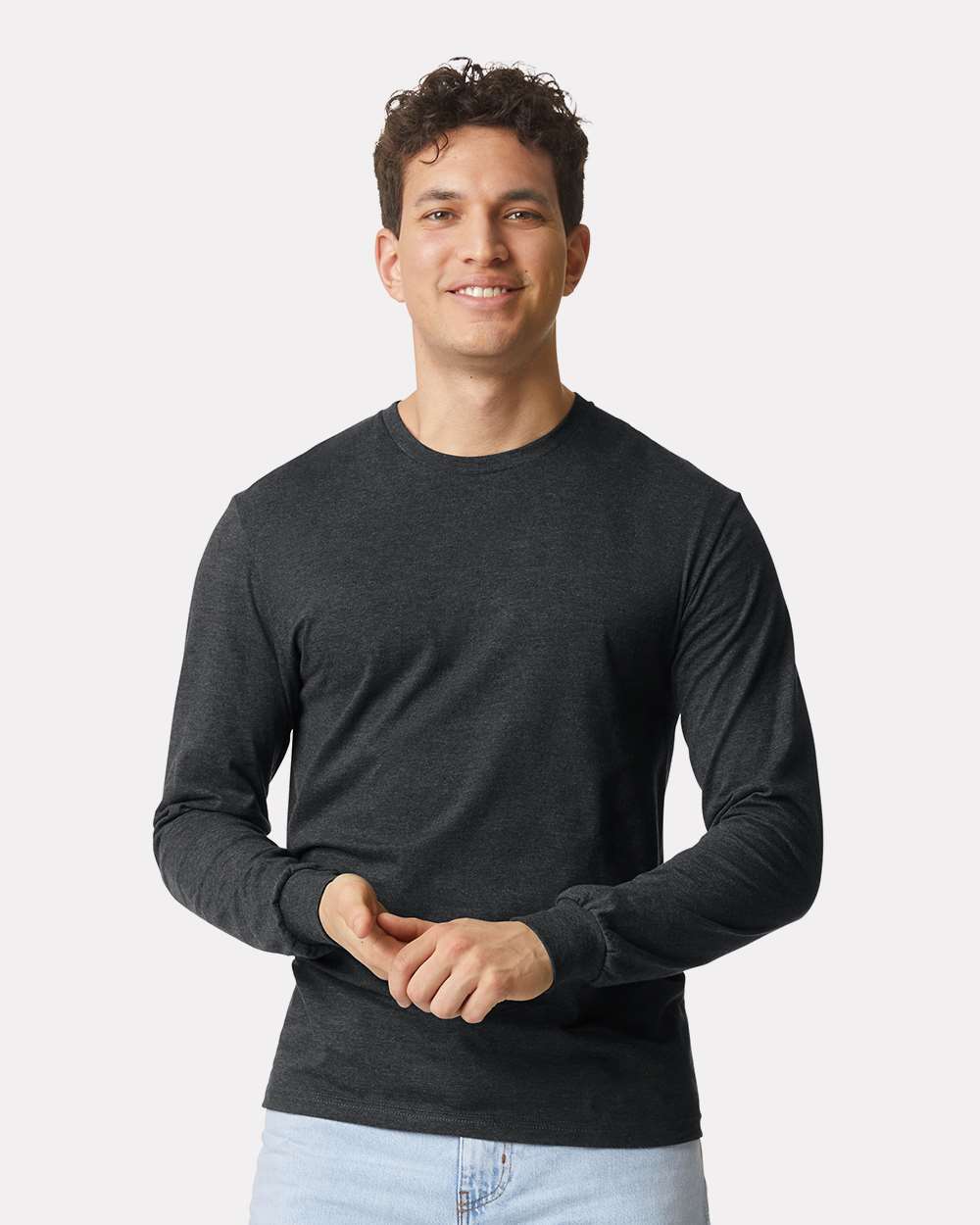 Unisex Softstyle® CVC Long Sleeve T-Shirt – 64440CVC – Pitch Black Mist