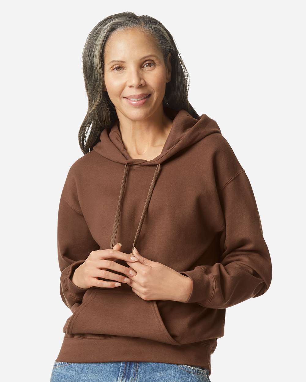 Unisex Softstyle® Midweight Hooded Sweatshirt – SF500 – Cocoa