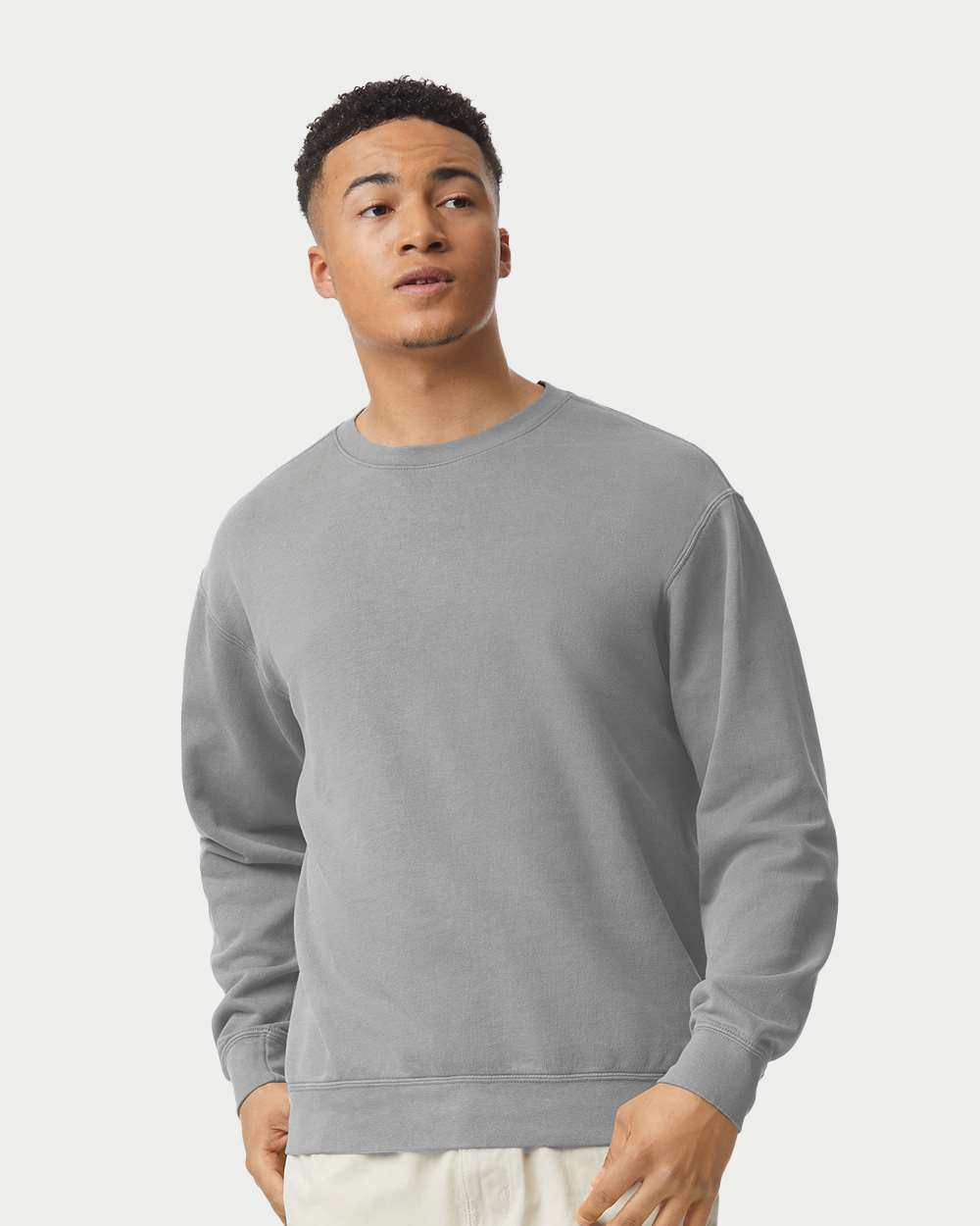 Unisex Garment-Dyed Lightweight Crewneck Sweatshirt – 1466 – Grey