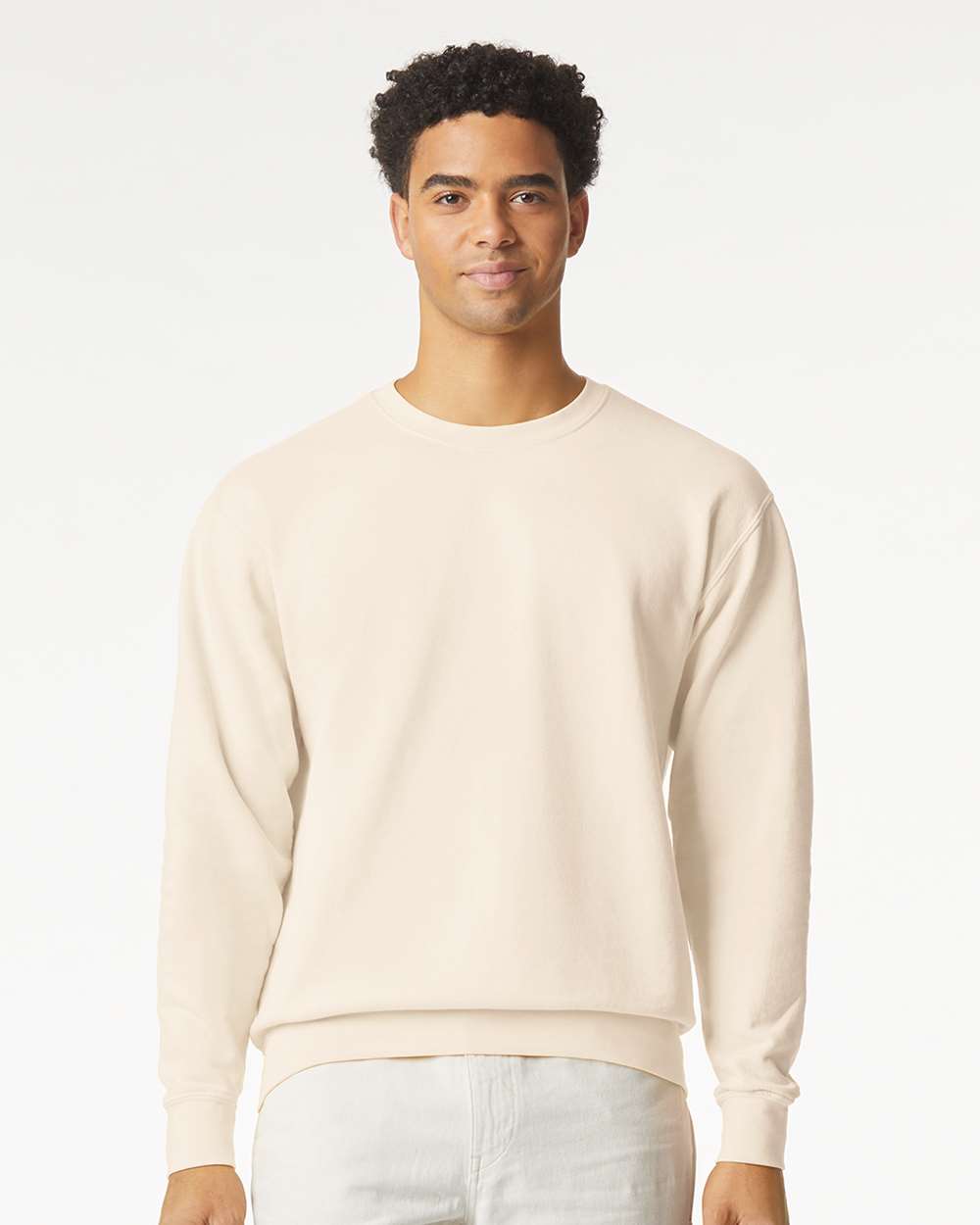 Unisex Garment-Dyed Lightweight Crewneck Sweatshirt – 1466 – Ivory