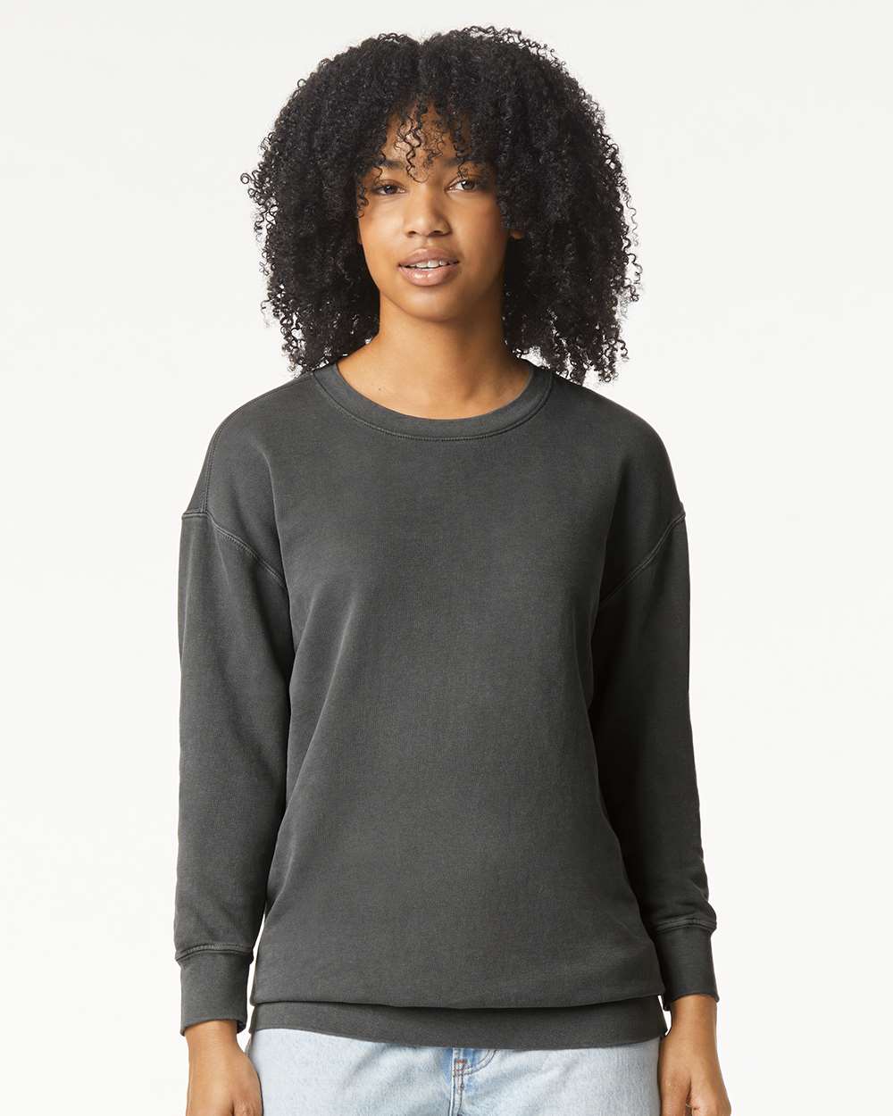 Unisex Garment-Dyed Lightweight Crewneck Sweatshirt – 1466 – Pepper