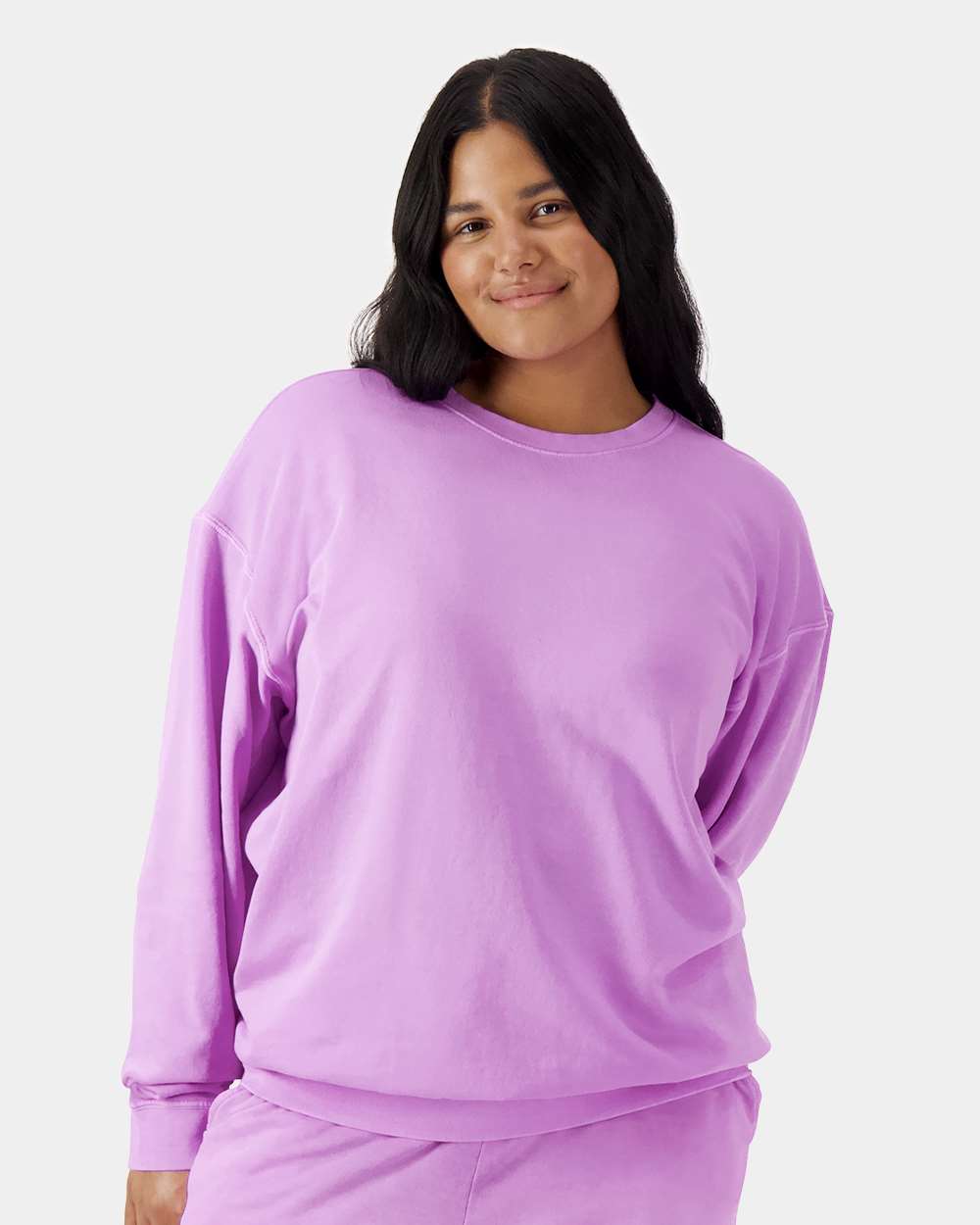 Unisex Garment-Dyed Lightweight Crewneck Sweatshirt – 1466 – Neon Violet