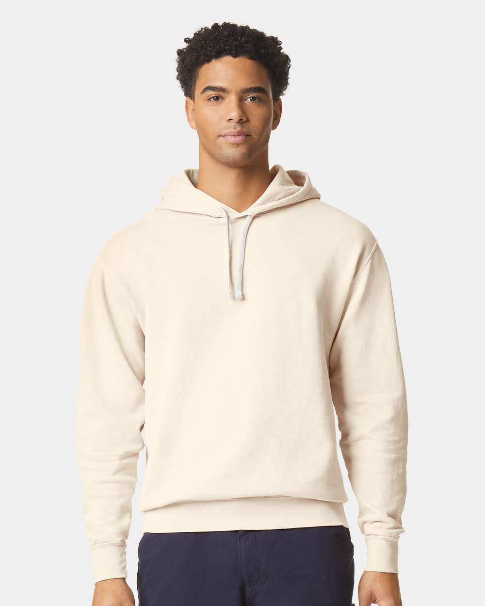 Unisex Garment-Dyed Lightweight Hooded Sweatshirt – 1467 – Ivory