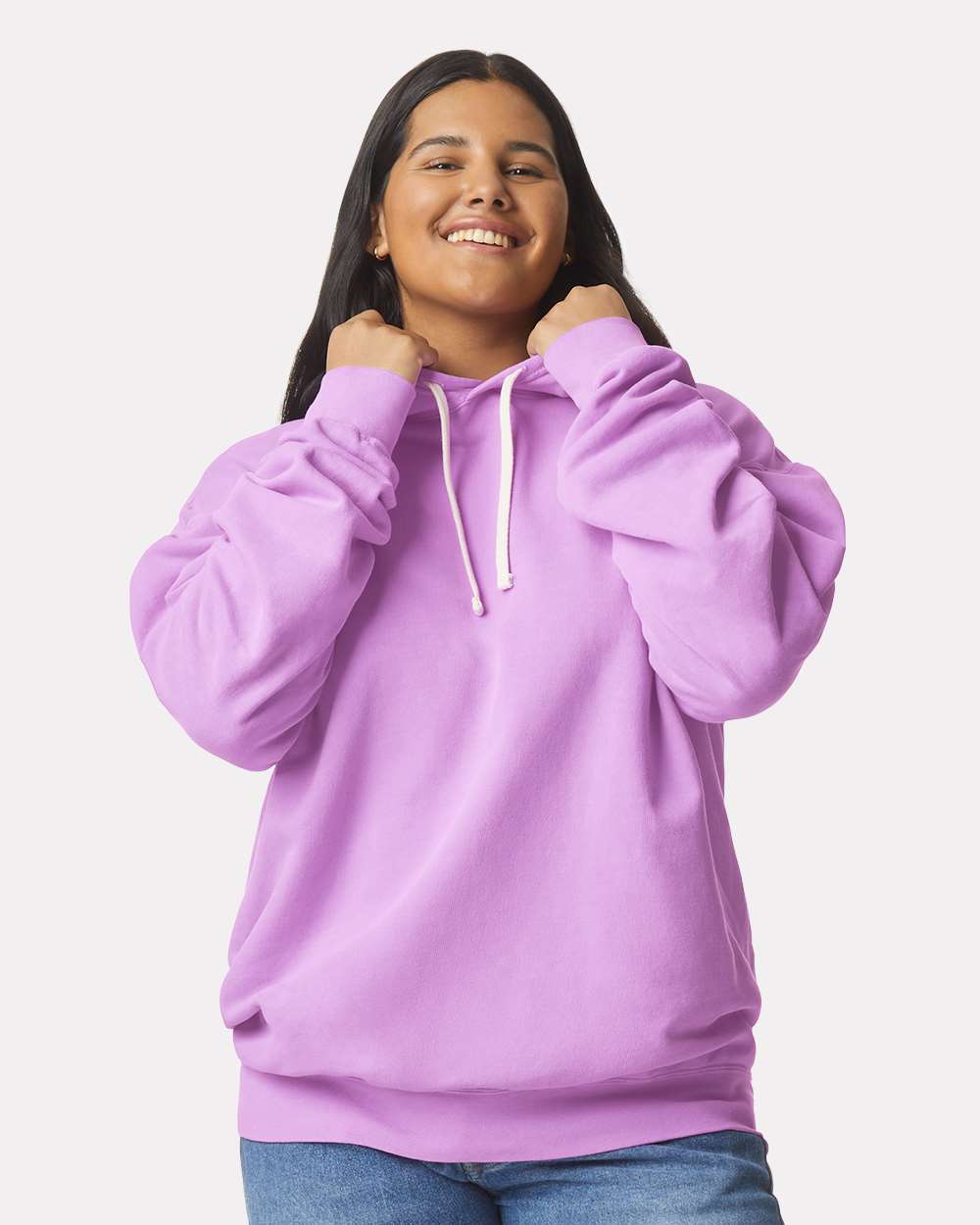 Unisex Garment-Dyed Lightweight Hooded Sweatshirt – 1467 – Neon Violet