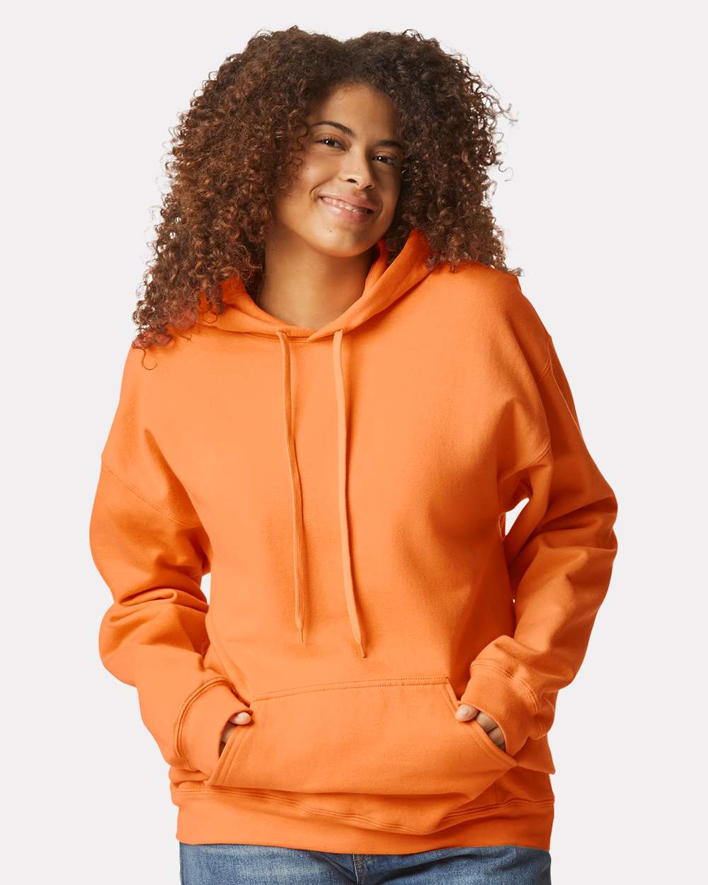 Unisex Softstyle® Midweight Hooded Sweatshirt – SF500 – Tangerine