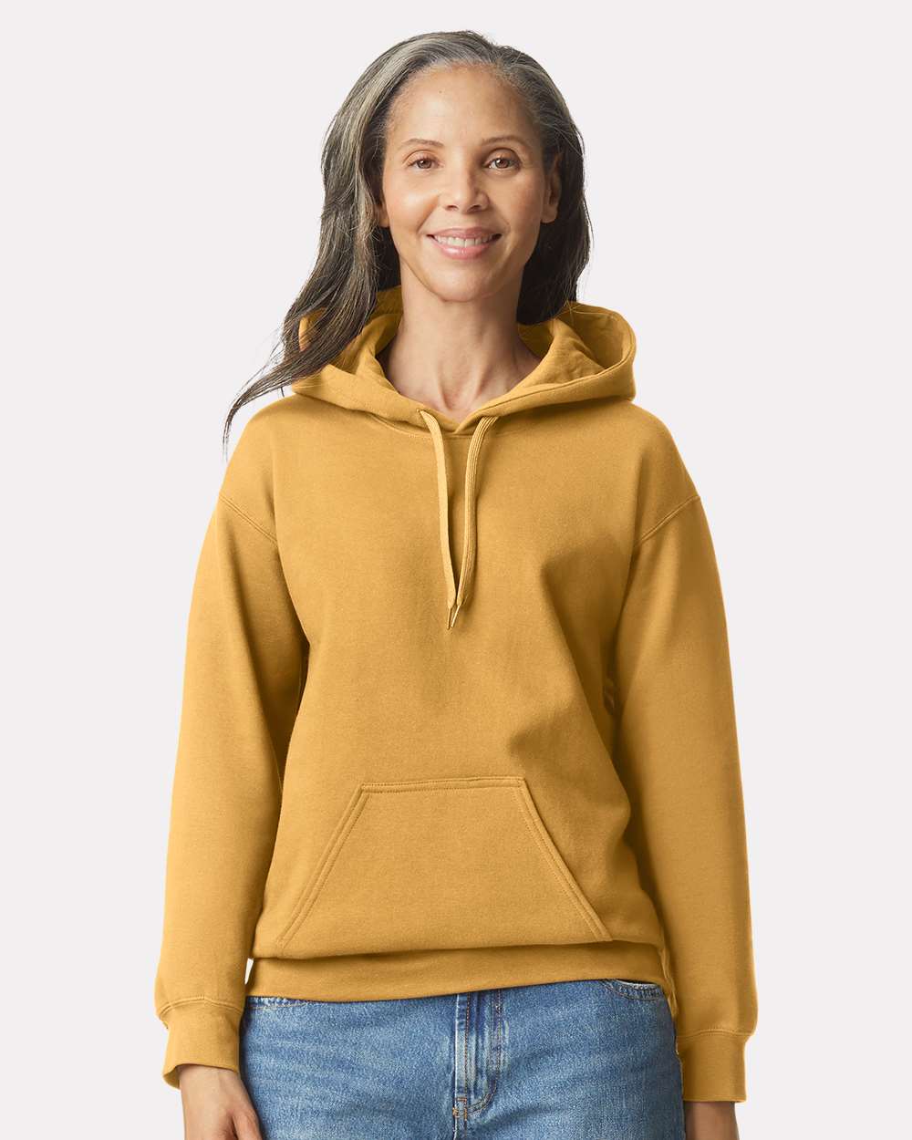 Unisex Softstyle® Midweight Hooded Sweatshirt – SF500 – Mustard