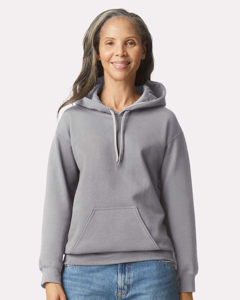Unisex Softstyle® Midweight Hooded Sweatshirt – SF500 – Cement