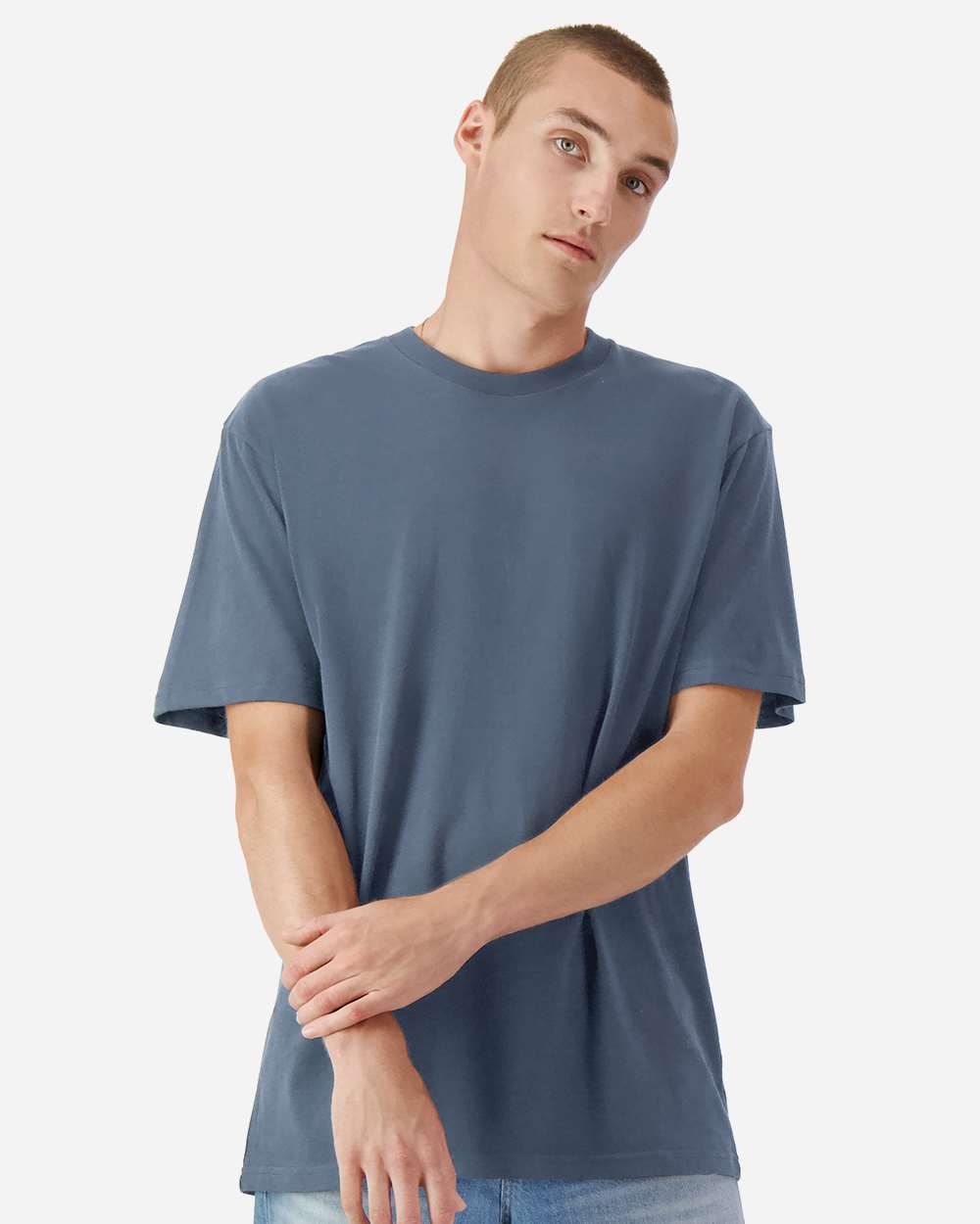 Unisex Heavyweight Cotton Garment-Dyed Tee – 1301GD – Faded Navy