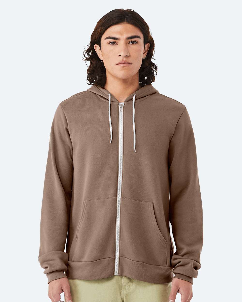 Unisex Sponge Fleece Full-Zip Hoodie Sweatshirt – 3739 – Vintage Brown