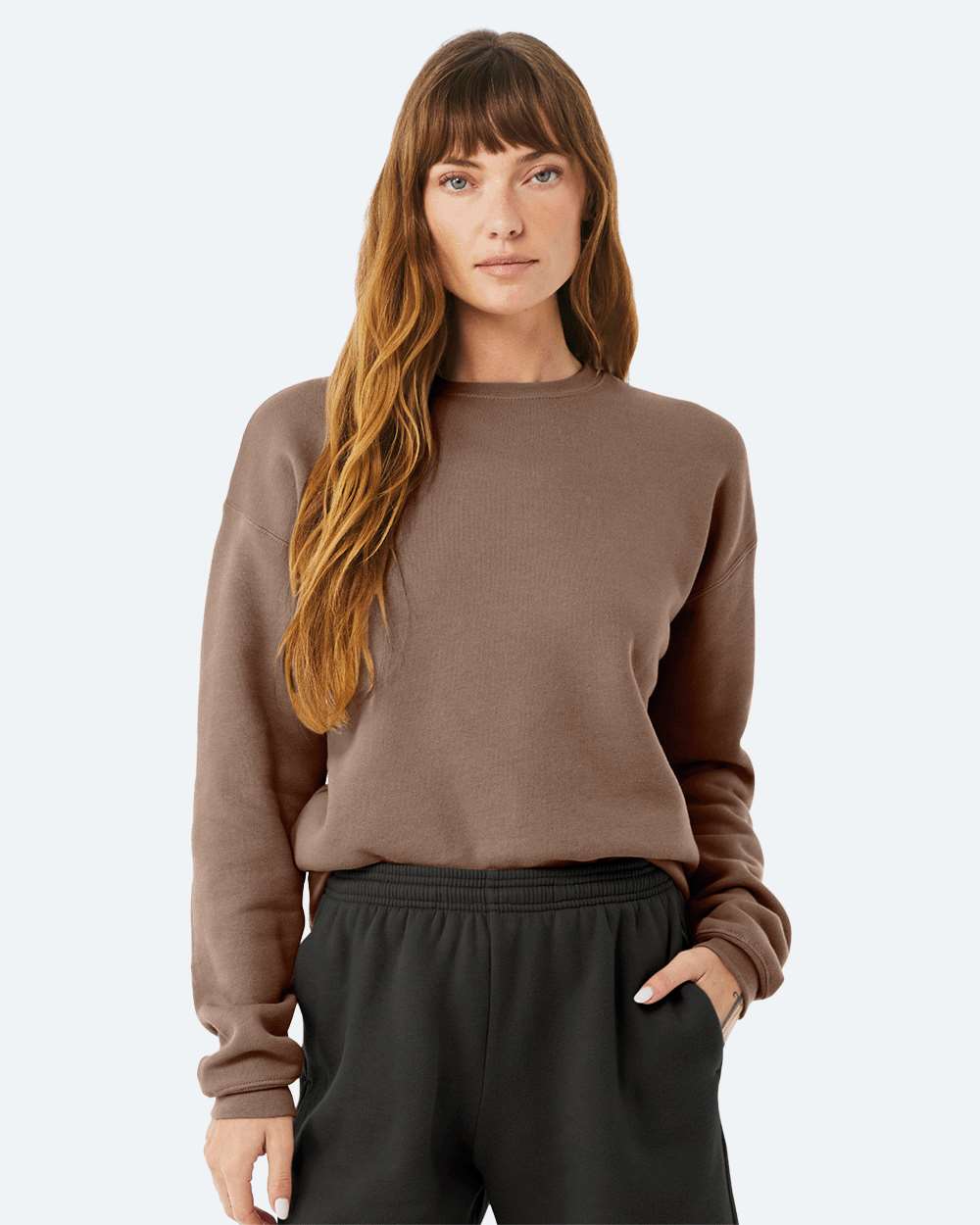 Unisex Sponge Fleece Drop Shoulder Crewneck Sweatshirt – 3945 – Vintage Brown