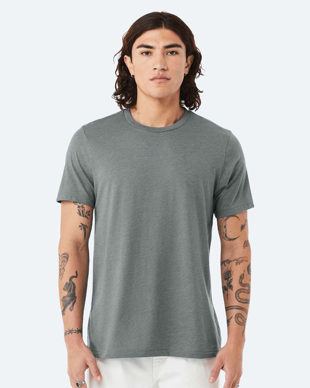 CVC Jersey Tee – 3001CVC – Heather Blue Storm