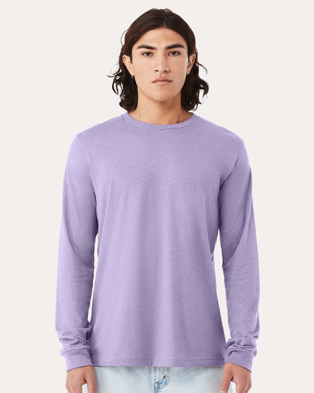 Heather CVC Long Sleeve Tee – 3501CVC – Heather Dark Lavender