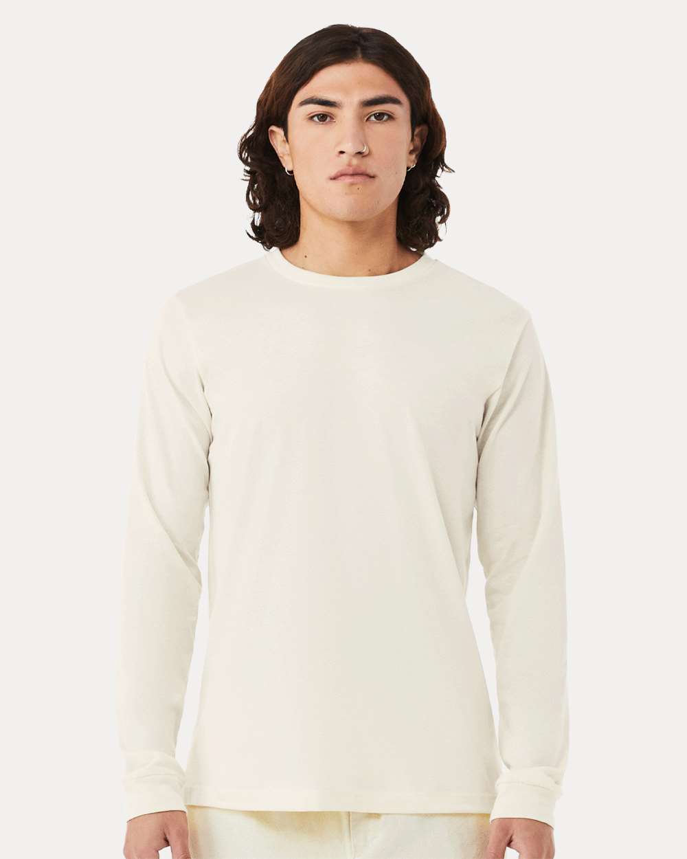 Heather CVC Long Sleeve Tee – 3501CVC – Heather Natural