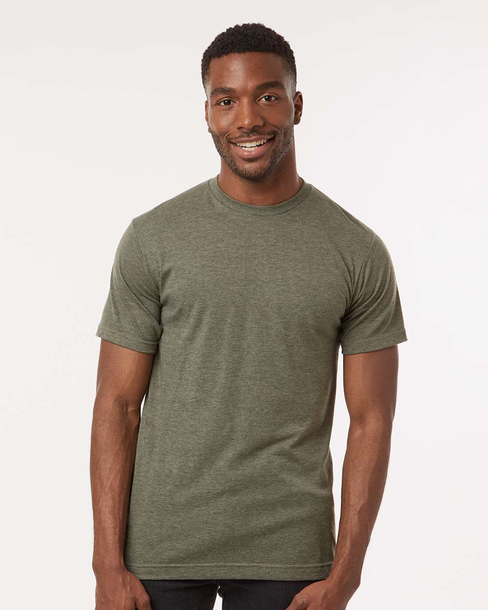 Deluxe Blend T-Shirt – 3541 – Heather Military Green