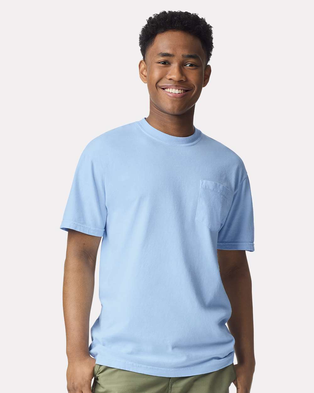 Unisex Garment-Dyed Heavyweight Pocket T-Shirt – 6030 – Hydrangea
