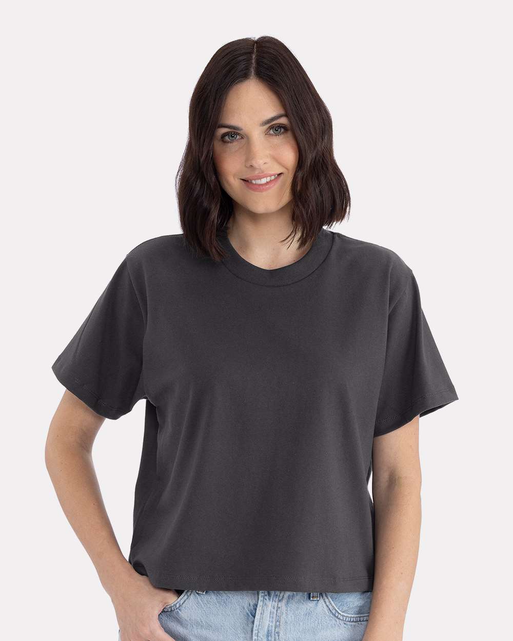 Women's Heavyweight Boxy Tee – 7610 – Graphite Black