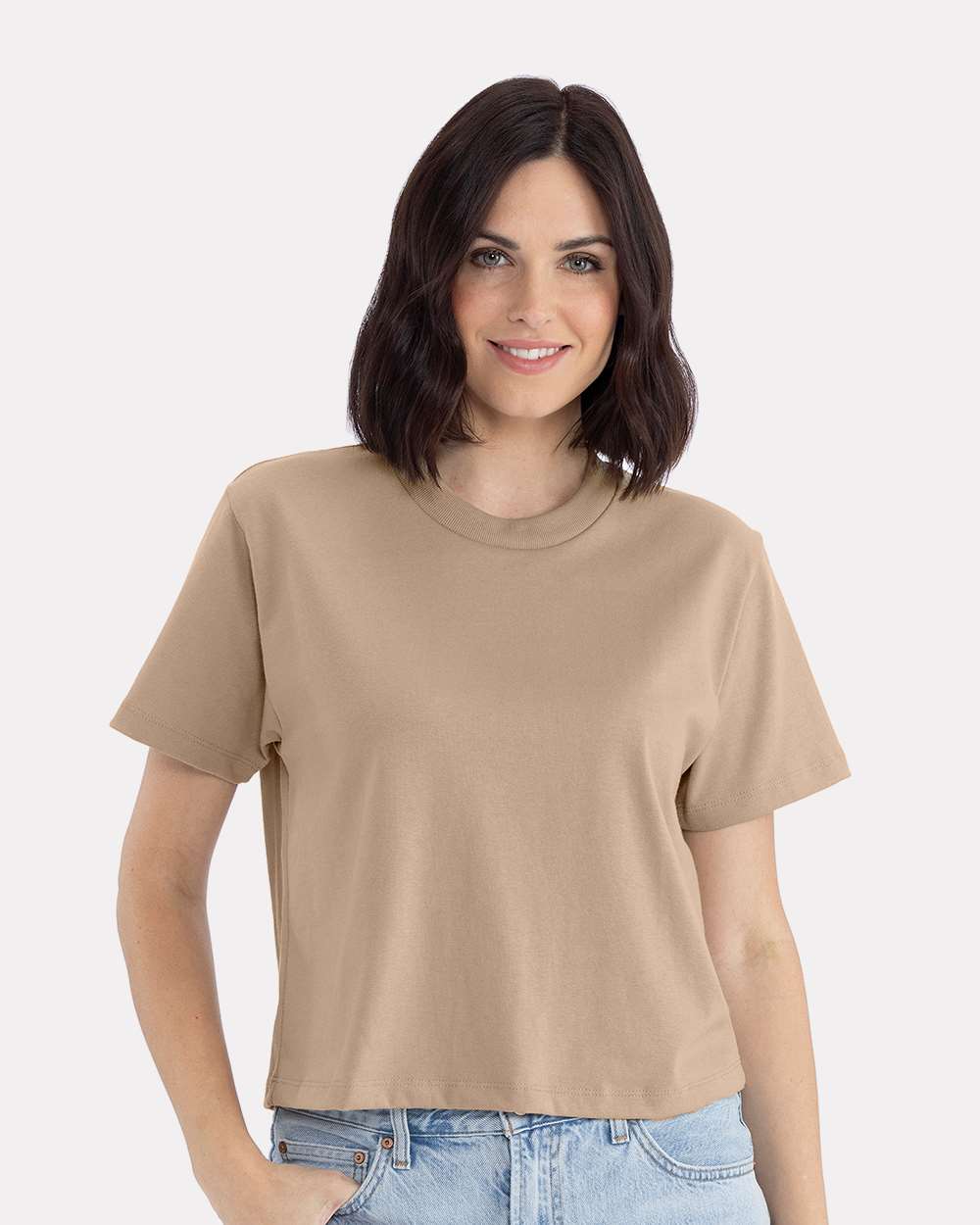 Women's Heavyweight Boxy Tee – 7610 – Tan