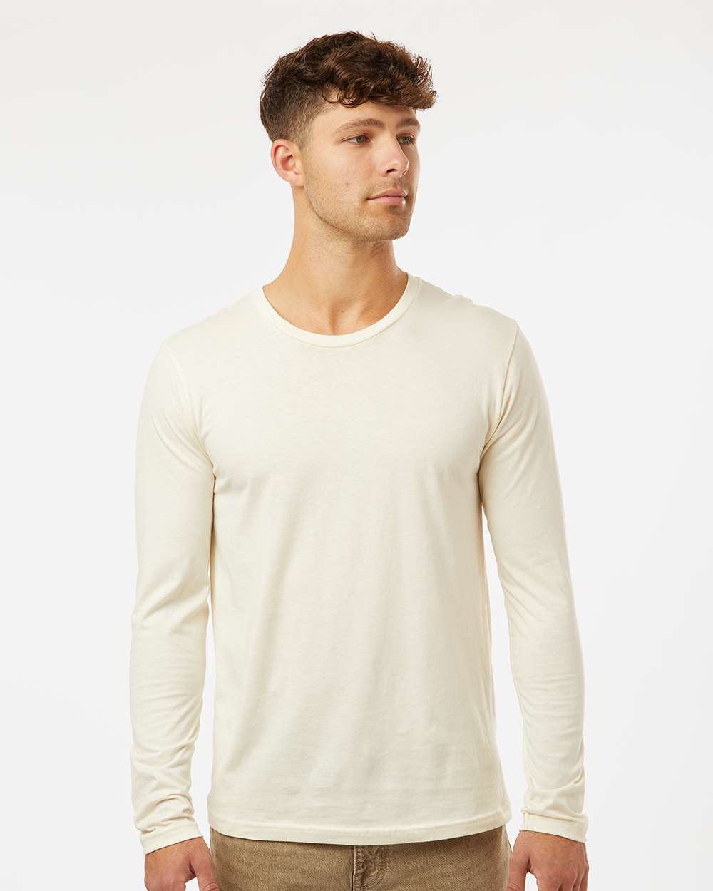 Unisex Cotton Long Sleeve Tee – 3601 – Natural